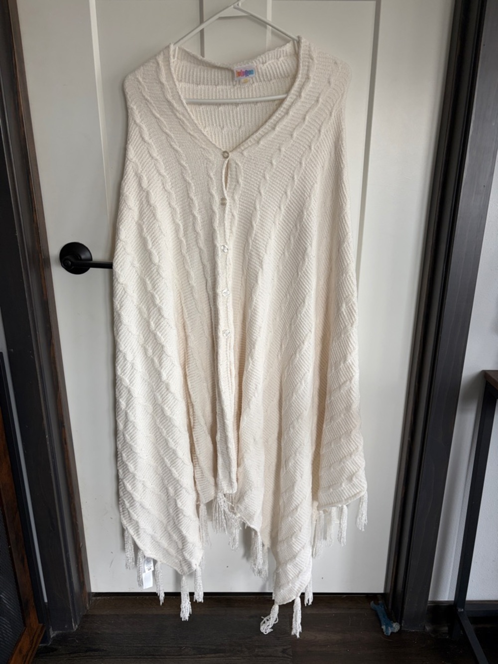 LuLaRoe Cream Button-Front Knit Poncho. Super soft material!!